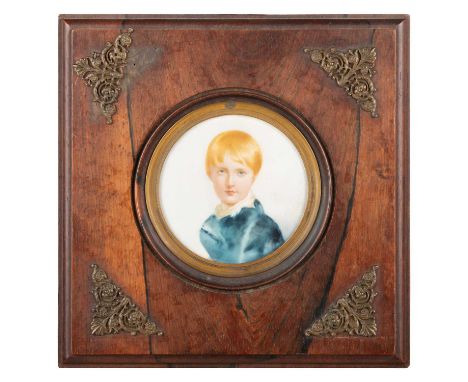 LATE 19TH/EARLY 20TH CENTURY FRENCH SCHOOL PORTRAIT OF A YOUNG LADY  § Indistinctly inscribed to label versoOn ivoryWith non-