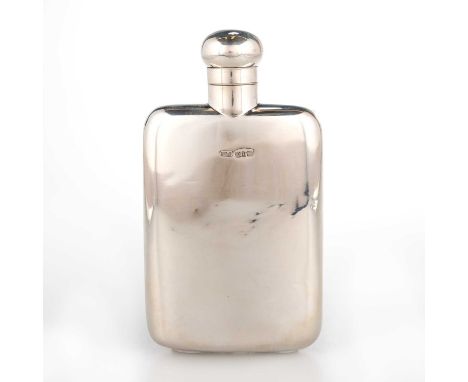 A LATE VICTORIAN SILVER HIP FLASK by William Henry Stokes &amp; Arthur George Ireland, Birmingham 1893, plain rectangular wit