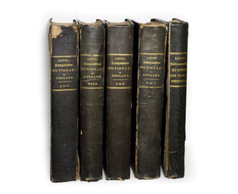 Lewis (Samuel) A Topographical Dictionary of England ..., S. Lewis, 1835, third edition, five quarto volumes including the Pa