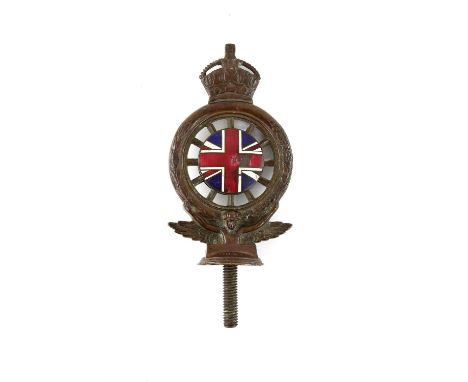 Bronze 'The Royal Automobile Club' badge marked 'D840' on base & engraved 'Elkingston & Co Ltd, 22 Regent Steet' - 18 cm in h