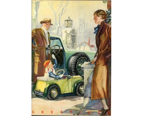 Dunlop framed advertisement illustration from London News 7th December 1935 - coloured advertisement print of Dunlop Fort 90 