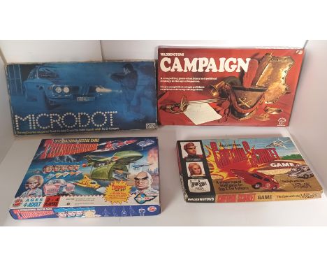 VINTAGE BOARD GAMES MICRODOT, CAMPAIGN, THUNDERBIRDS, CAPTAIN SCARLET