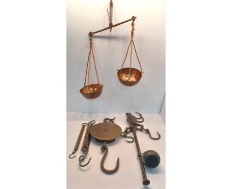 MEASURING SCALES - 3 SALTER SCALES A 0-8lbs,SPRING BALANCE DIAL 6" DIA. AND IMPROVED SPRING BALANCE 0-28lbs, 1941 CW BRACKNEL