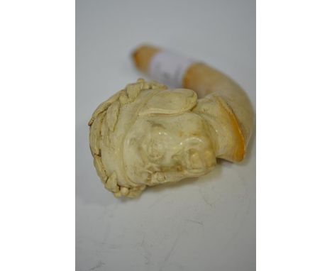 A 19th century Meerschaum pipe carved as a bust of Dante (lacking mouthpiece)