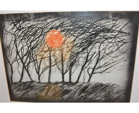 Walter Hoyle (1922-2000), Winter Trees, etching (margins concealed by mount), framed. 56cm by 77cm