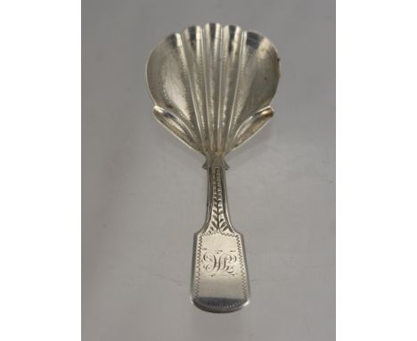 A Solid Silver Georgian Tea Caddy Spoon, Birmingham hallmark dd 1837, mm JC.