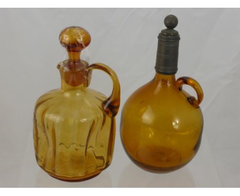 A 19th Century Amber Coloured Decanter for John Robinson & Sons, Dundee signed Old Scotch Whisky, with original stopper toget