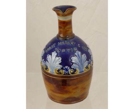 A 19th Century Doulton Lambeth Ware Grant MacKay &amp; Co., Scotch Whisky decanter, impressed marks to base with decorative b