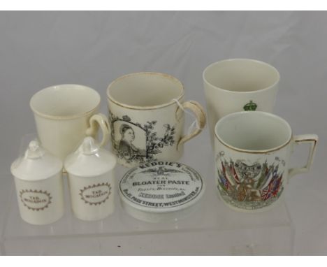 A Quantity of Vintage Commemorative Porcelain including a tumbler commemorating The King's Coronation Dinner presented by His