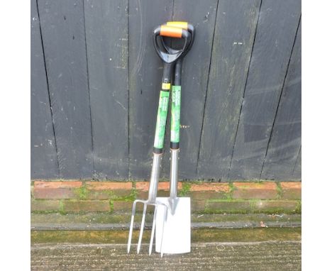 A garden fork and spade set