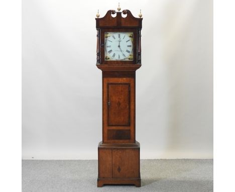 A 19th century mahogany 30 hour longcase clock, the painted dial showing Roman numerals, signed Cartwright, Chertsea, 199cm h