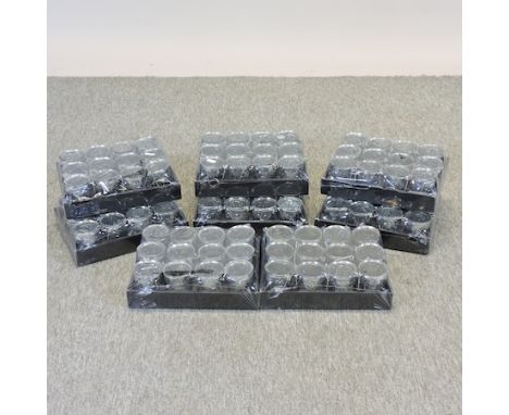 Eight boxes of twelve glass tea light holders