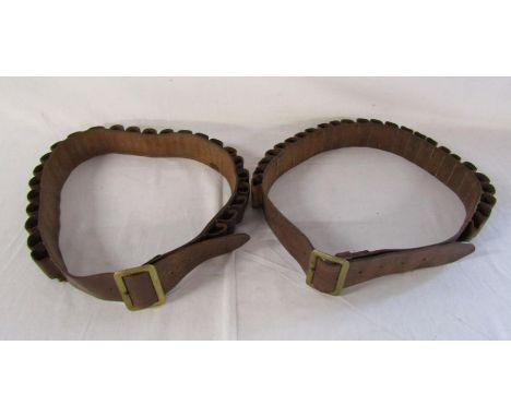 Vintage leather cartridge belts 16 bore and 12 bore