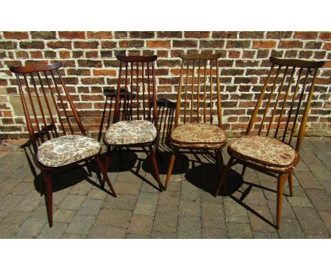 4 Ercol Goldsmith dining chairs with cushions (2 original)