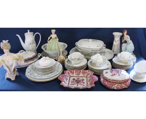 Bavarian Franconia part dinner service, Myott lidded tureen, Franklin Mint &amp; Capodimonte figurines etc.