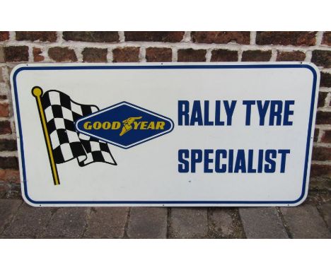 Goodyear rally tyre specialist enamel sign approx. 122cm x 61cm