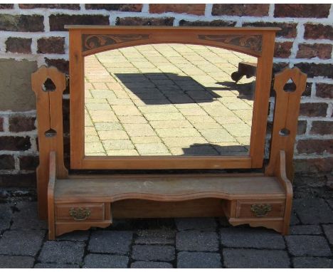 Pine dressing table mirror approx. 99cm x 75cm