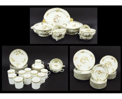 L. Vernardaud Limoges part dinner service in the Golden Phoenix pattern commissioned by French president Jules Gustave Coty f