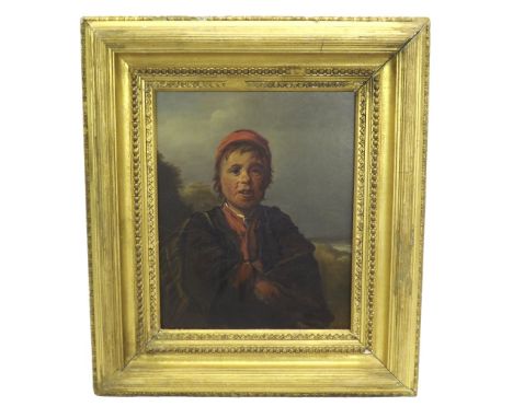 Charles Felu after Frans Hals (19th century) - Portrait of a young peasant boy, wearing period country clothes and a red cap,