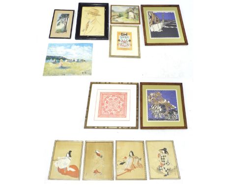 John Ambrose RSNA (20th/21st century contemporary) - 'Beach Huts', signed, also inscribed with the title of the work and biog