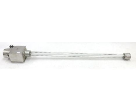 Vintage industrial - Simplex stripped and polished cast aluminium strip light, 74" long