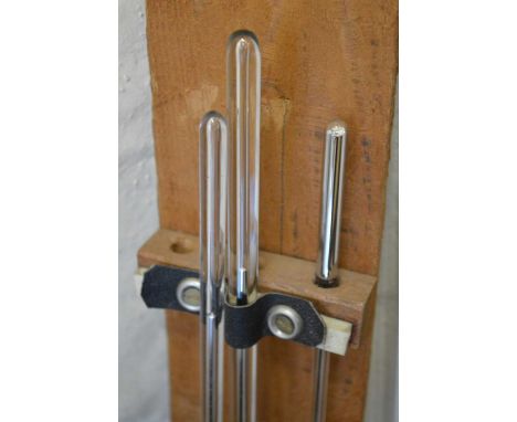 Collection of seven replacement stick barometer glass tubes, pre-loaded with mercury.