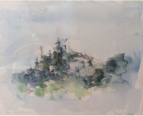 Derek Middleton (1928-2002), abstract watercolour, signed I.I, dated 1960, framed and glazed, 26cm x 21cmProvenance: From the