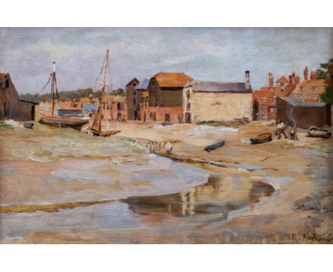 R. J. Abraham (British, 20th Century), Low tide Rye, Sussex, signed l.r., oil on canvas, 34 by 49.5cm 