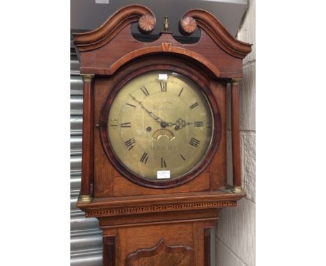 Whitehurst of Derby, an 18th Century oak longcase clock, swan neck pediment, circular brass dial signed 'Whitehurst, Derby', 