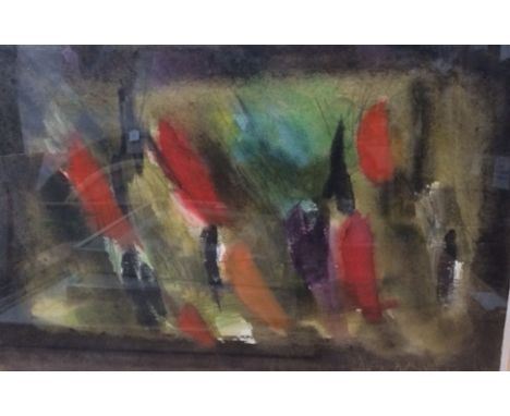 Derek Middleton (1928-2002), abstract watercolour, framed and glazed, 27cm x 18cm, signed I.I and dated 1969Provenance: From 