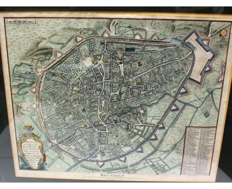 18th-century maps, a pair, showing plans of Antwerp and Brussels after the War of the Spanish Succession (1701-14), when they