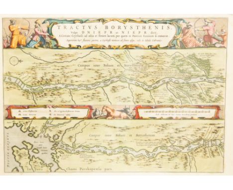 Blaeu, Joan (1596-1673). Scarce 17th-century map showing the Dnieper river flowing through Russia and Ukraine to the Black Se
