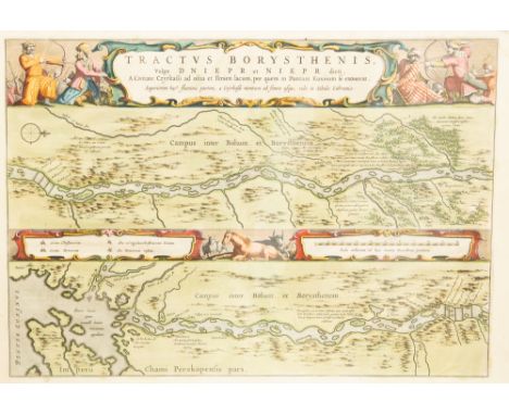 Blaeu, Joan (1596-1673). Scarce 17th-century map showing the Dnieper river flowing through Russia and Ukraine to the Black Se