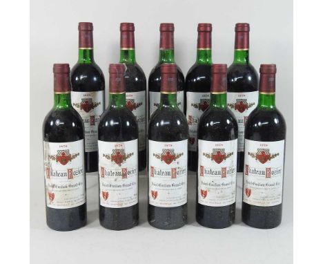 Chateau Rozier Saint Emilion Grand Cru, 1978 vintage, ten bottles red wine