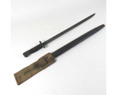 A World War I bayonet, in a scabbard, 55cm