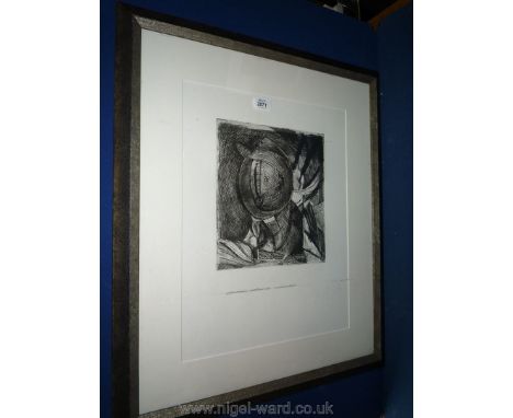 A large framed Aquatint/etching of abstract forms