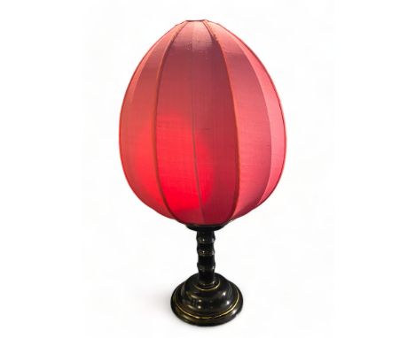 A vintage Shanghai Tang red silk Lotus table lamp
On an ebonised and parcel gilt turned base, 74cm high.
