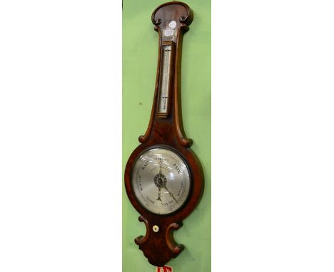 A mahogany wheel barometer signed James Usher & Son, Cornhill, Lincoln, circa 1850