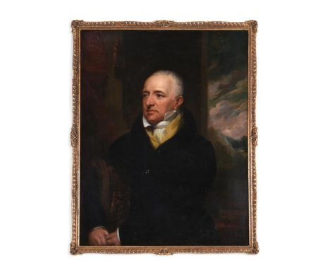 CIRCLE OF SIR THOMAS LAWRENCE, P.R.A. (BRITISH 1769-1830) PORTRAIT OF A NOBLE MAN, THREE QUARTER LENGTH Oil on canvas 90 x 70