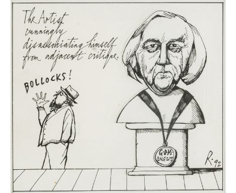 Rushton (William) Original sketch of Kingsley Amis, pen and ink, signed in pencil in the lower right, title inscribed upper l