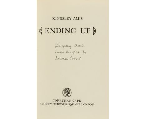 Amis (Kingsley) One Fat Englishman, signed presentation inscription from the author "A first edition at last to good old Brya