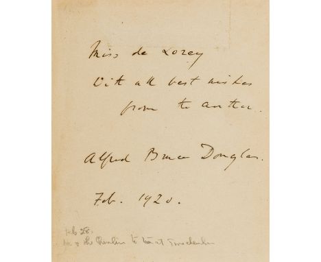 NO RESERVE Douglas (Lord Alfred) The Collected Poems, first edition, signed presentation inscription from the author to front