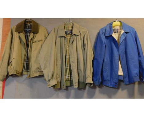 Three various men's Burberrys jackets, size M. 