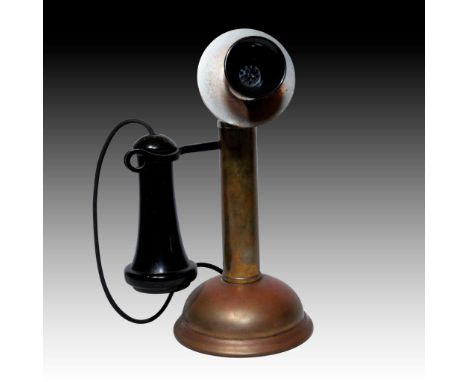 Oilcan phone, based on the shape of the base. Bakelite receiver.An antique candlestick phone manufactured ca. 1900, referred 