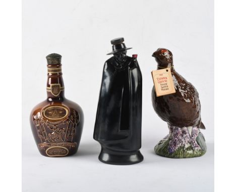 Royal Doulton and Beswick advertising liquor decanters.Designed to advertise Famous Grouse Finest Scotch Whisky, Sandeman Dry