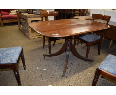 REGENCY PERIOD MAHOGANY RECTANGULAR PEDESTAL TABLE, 127CM WIDE