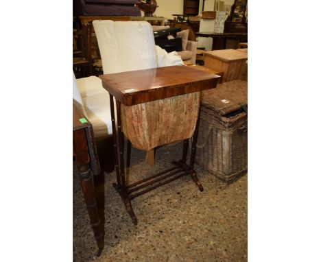 19TH CENTURY MAHOGANY WORK TABLE (CONVERTED FROM THE LARGEST OF A NEST), 51CM WIDE