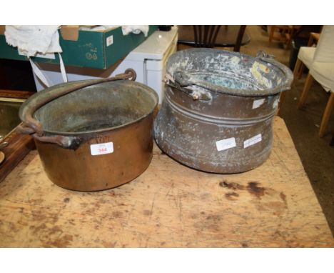 TWO VINTAGE METAL COAL BUCKETS