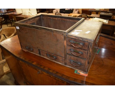 UNUSUAL PLANTER FITTED WITH DRAWERS (CONSTRUCTED FROM PERIOD TIMBERS), 67CM WIDE