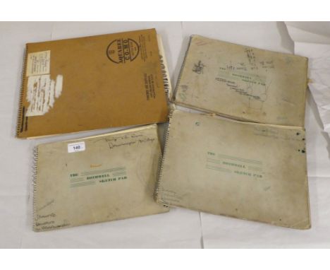 Four sketch/drawing/mixed media folders of artwork by Philip Bryce, whilst at Wolverhampton Art College&nbsp; various sizes 